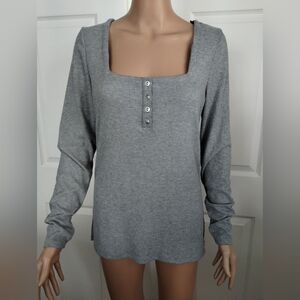 Sale! Chaser Gray Ribbed Top Medium